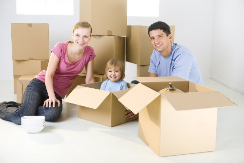 Planning house removals in Neweltham with packing boxes and moving team
